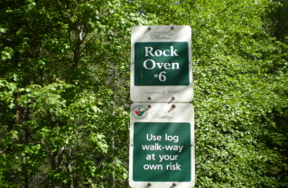 Rock Oven 6 sign, Kettle Valley Railway Naramata Section, 2010-08.